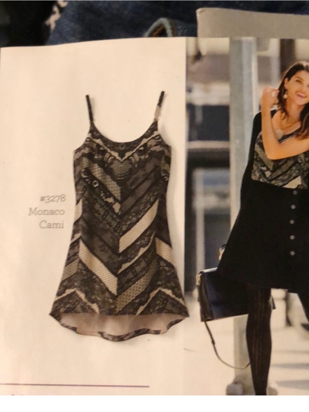 CAbi Monaco Lace Print Cami Size XL